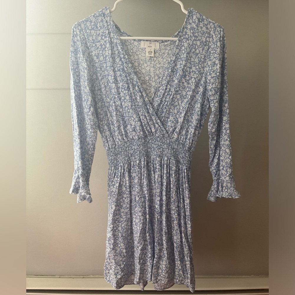 Ivy + Main Blue Floral Ruffle Mini Dress